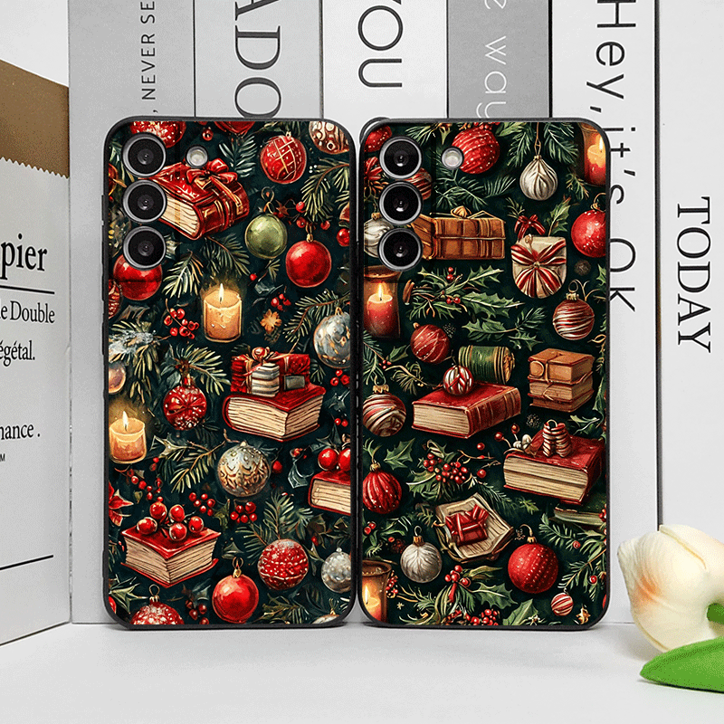 Bookshelf - Weihnachtsdekorationen, Bücherregal, Buchdruck, Handyhülle für Honor