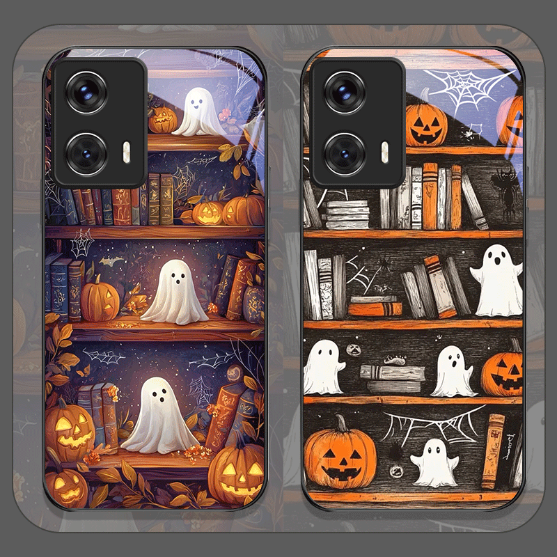 Bookshelf - Halloween Kürbis Geist Bücherregal Gehärtetes Glas