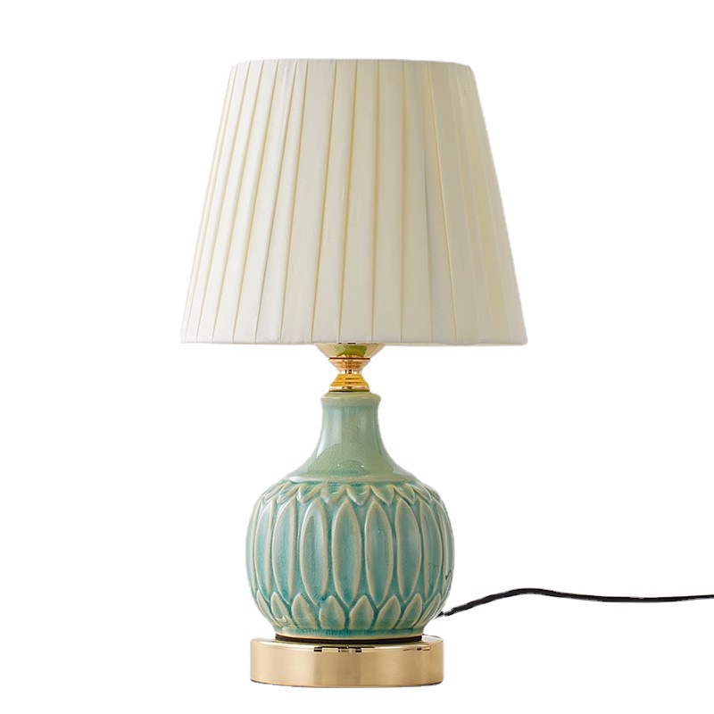 Desk Lamp - Touch American Keramik-Schreibtischlampe, Schlafzimmer-Nachttischlampe, dimmbare Ins-Lampe