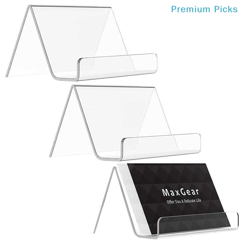 Office Furniture Brands - Tragbarer transparenter Acryl-Visitenkartenhalter für den Schreibtisch,