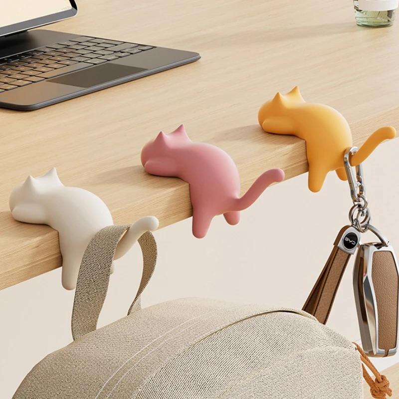 Office Furniture Brands - Schöner Tischkanten-Haken im Katzendesign, langlebiger Taschenaufhänger,