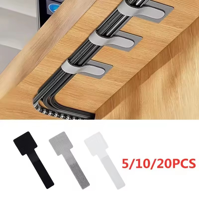 Desk Organizer - Neue wiederverwendbare Kabelbinder, selbstklebende Kabelhalter für