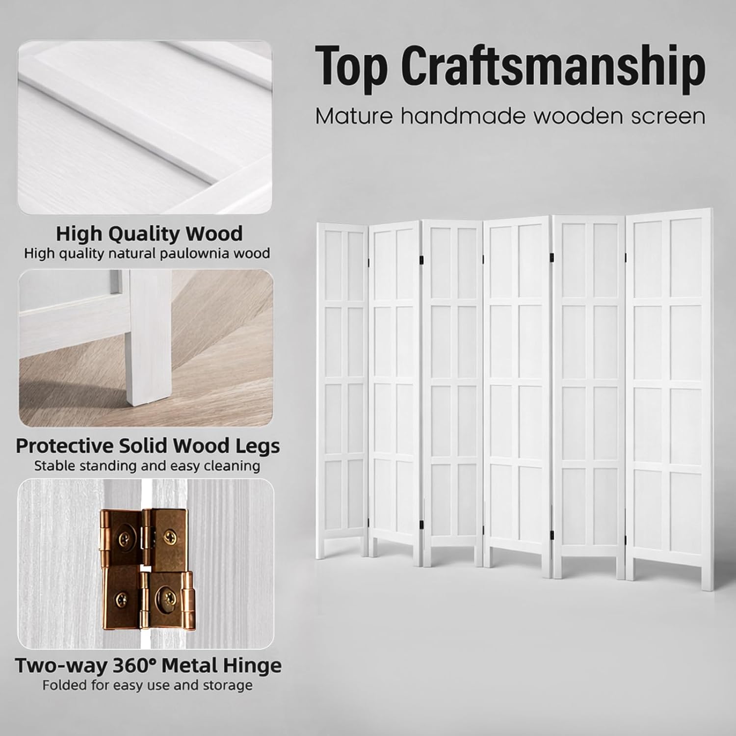 6-teiliger Raumteiler aus Holz – Partition Screen Divider Bewertung und Preis